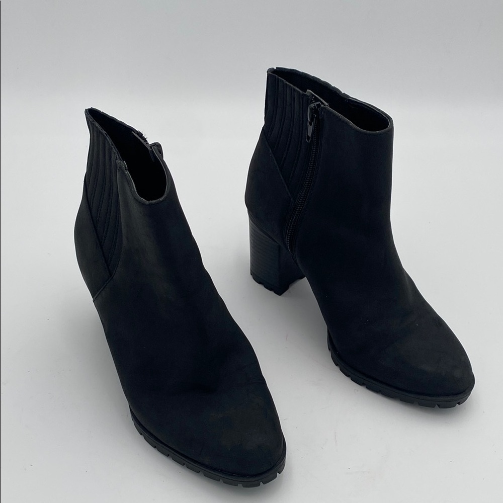 Kelly & Katie Black Ankle Booties with Chunky Heel women 7W Festival Casual Y2K